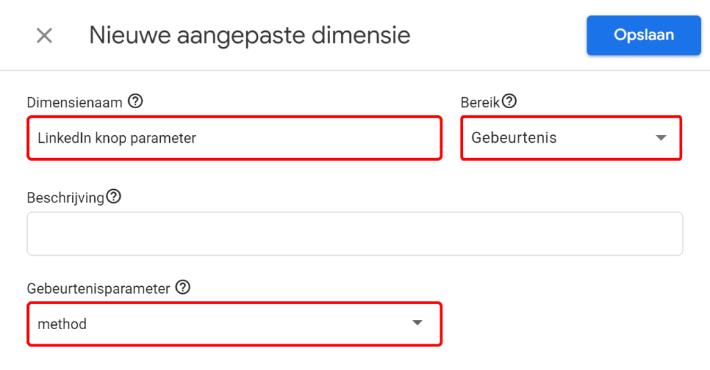 GA4 voor beginners - Events (deel 2) - 3.16.4 GA4 voor beginners - Events (deel 2) - Custom Parameter - Ingevuld 2 (SP)