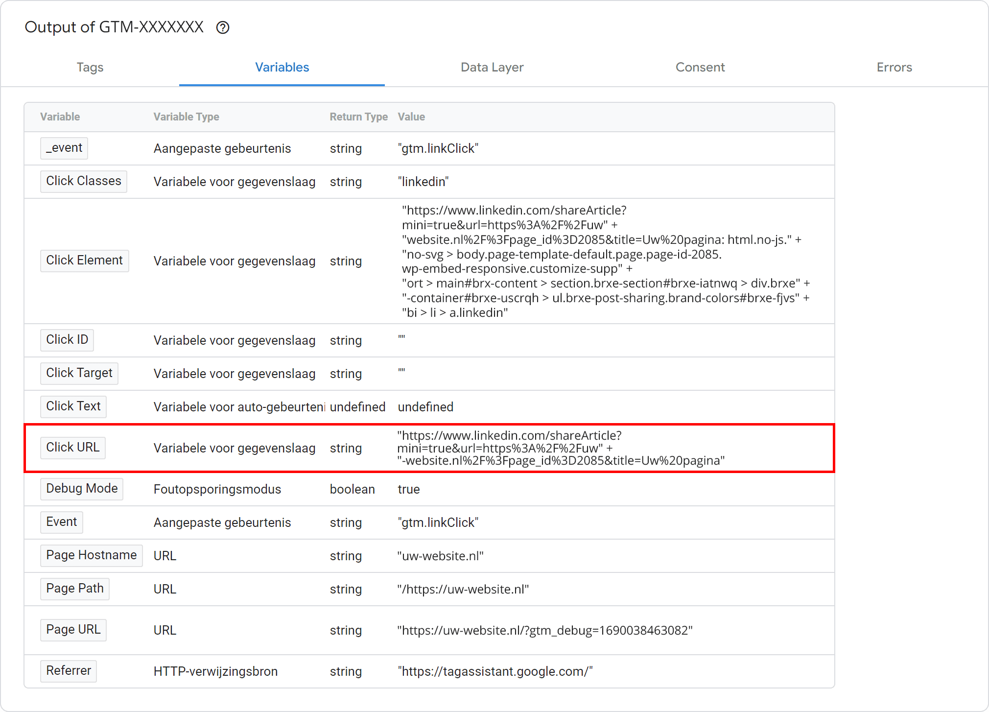GA4 voor beginners - Events (deel 2) - 3.6.4 GA4 voor beginners - Events (deel 2) - Click variabelen nieuw - click url (SP)