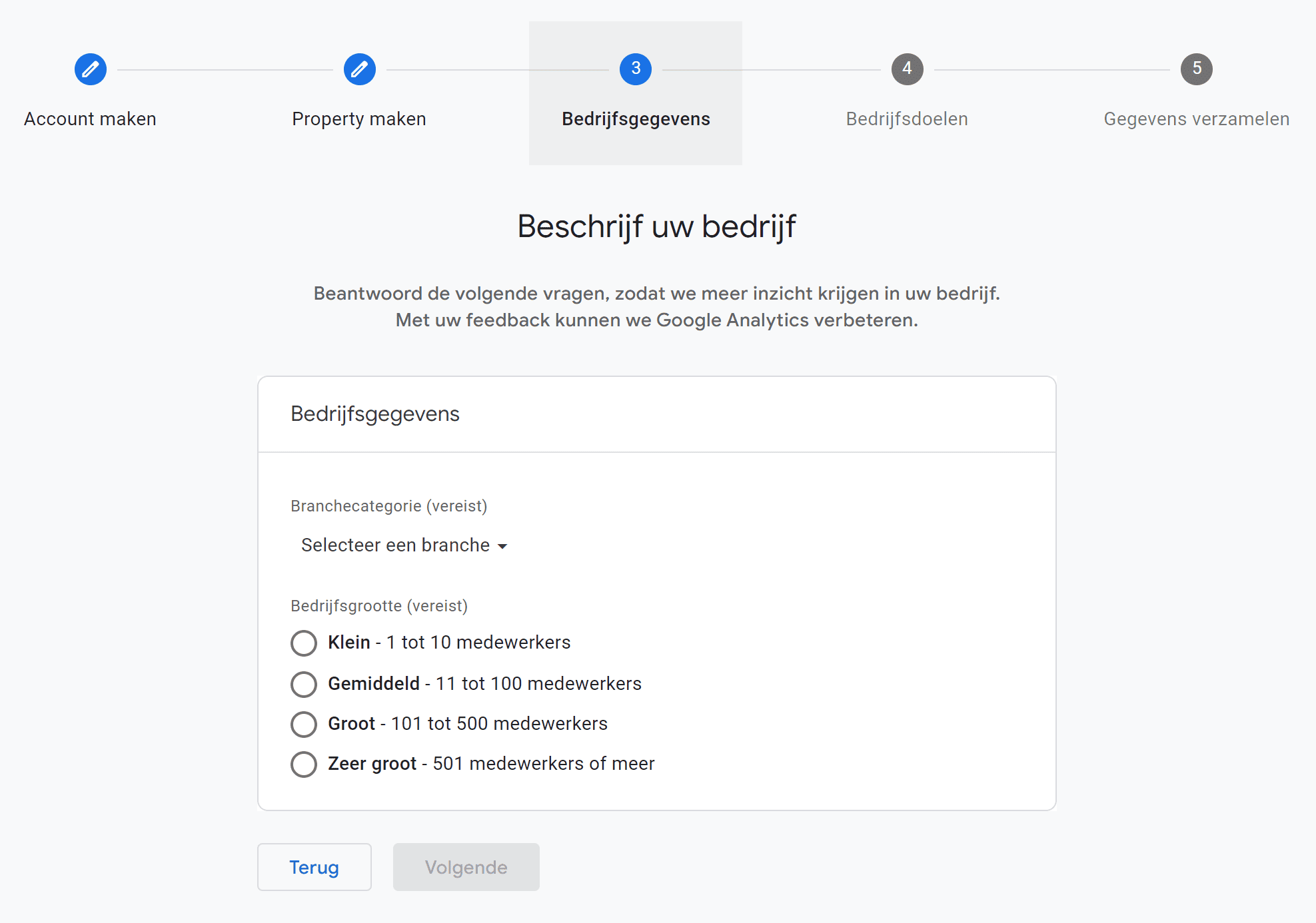 Google Analytics 4 (GA4) - 6.1 Bedrijfsgegevens invullen (png SP)