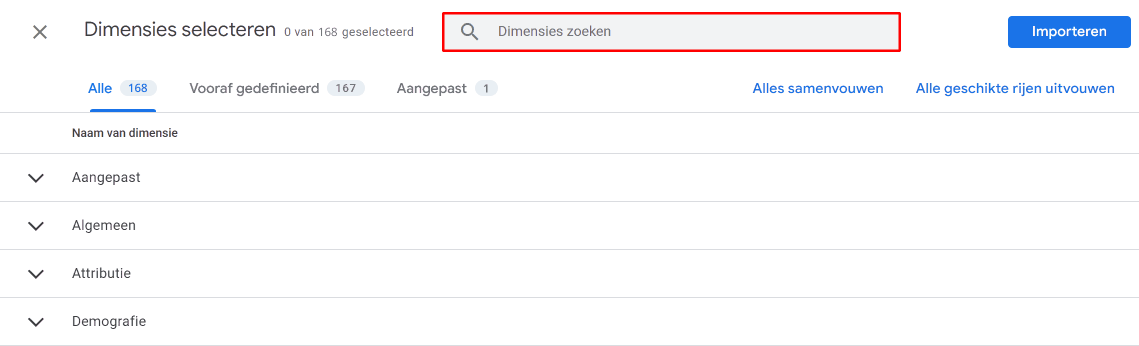 GA4 voor beginners - Events (deel 2) - 3.17.2 GA4 voor beginners - Events (deel 2) - Exploration - Dimensie kiezen 1.4 (SP)