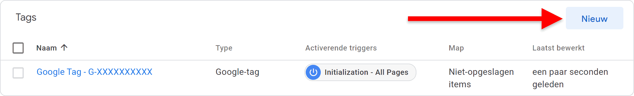 Google Tag Manager (GTM) installatie - 3.8.1.1 GA4 voor beginners - Events (deel 2) - Tag maken - volgend scherm (SP)