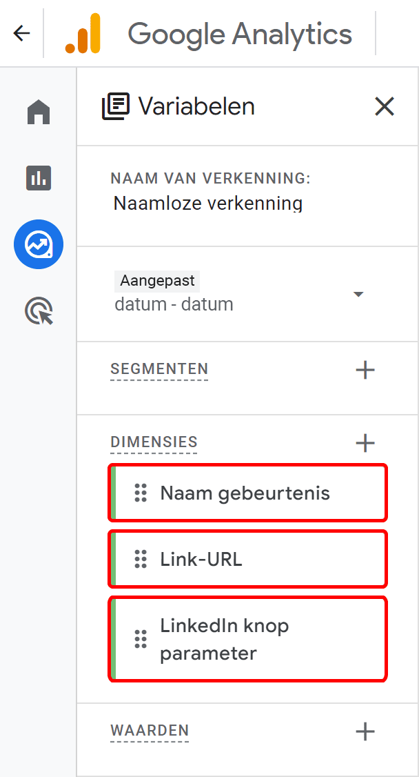 GA4 voor beginners - Events (deel 2) - 4.08.1 Dimensies zijn toegevoegd SP